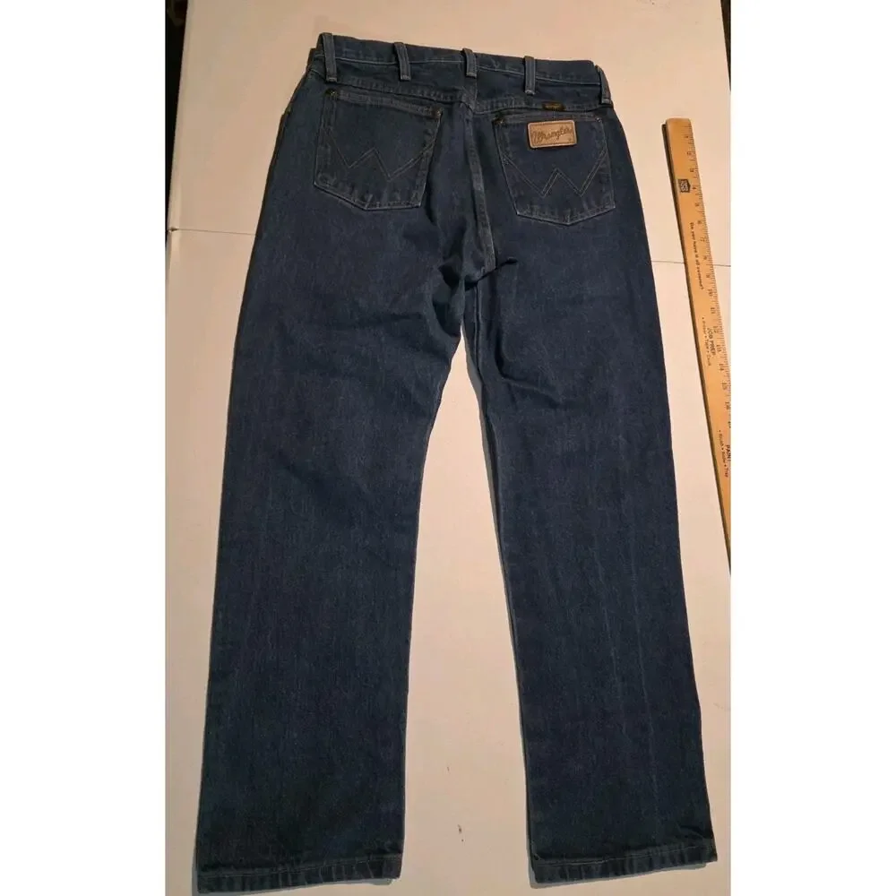 Wrangler Jeans Mens 32x30 Blue Western Straight Cowboy Work Denim Classic